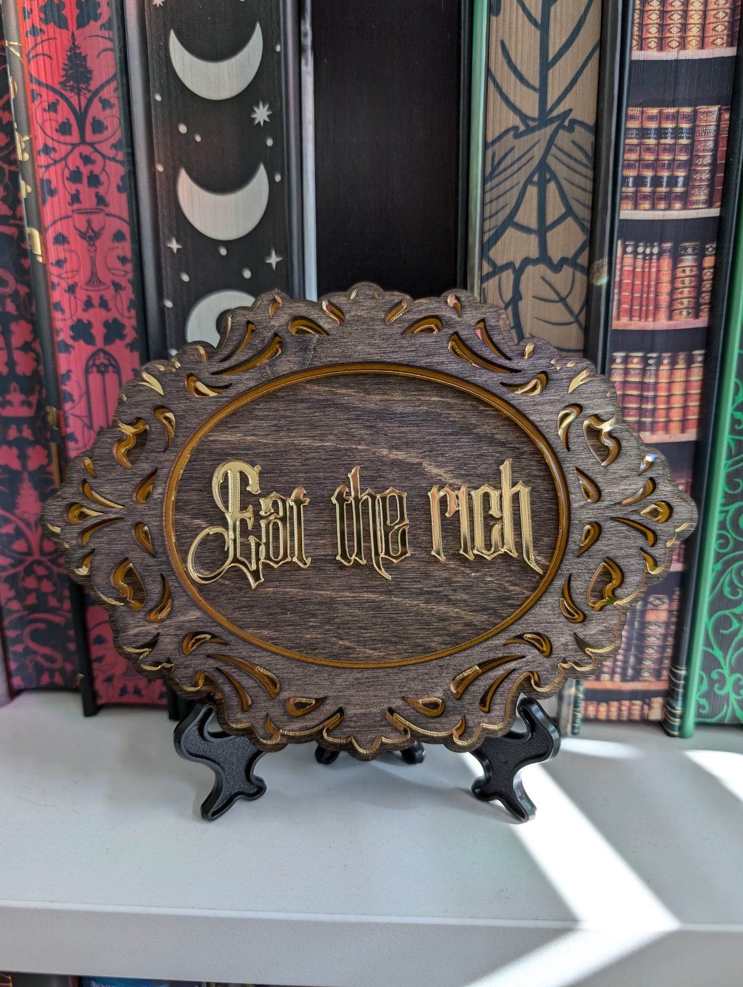 Eat the Rich | Bookshelf Sign