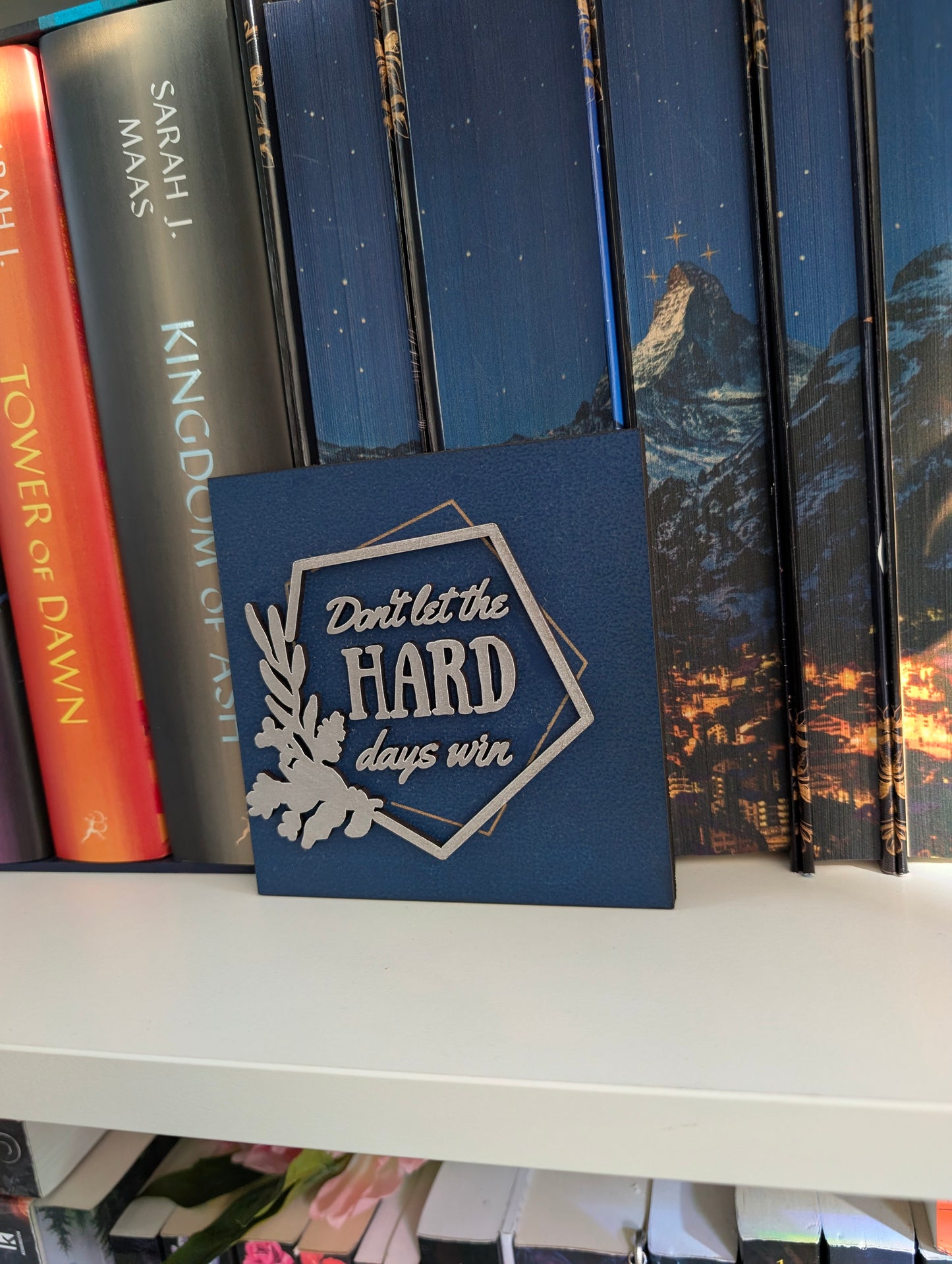 Don't let the hard days win | Licensed ACOTAR Wooden Bookshelf Sign