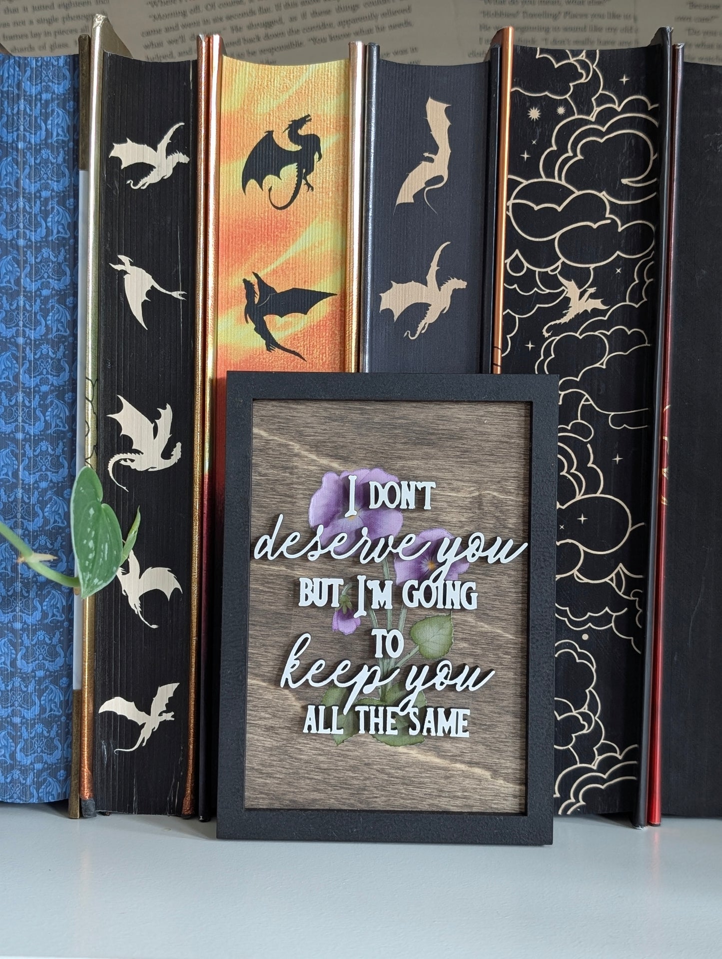 I don't deserve you | Licensed Fourth Wing Bookshelf Sign
