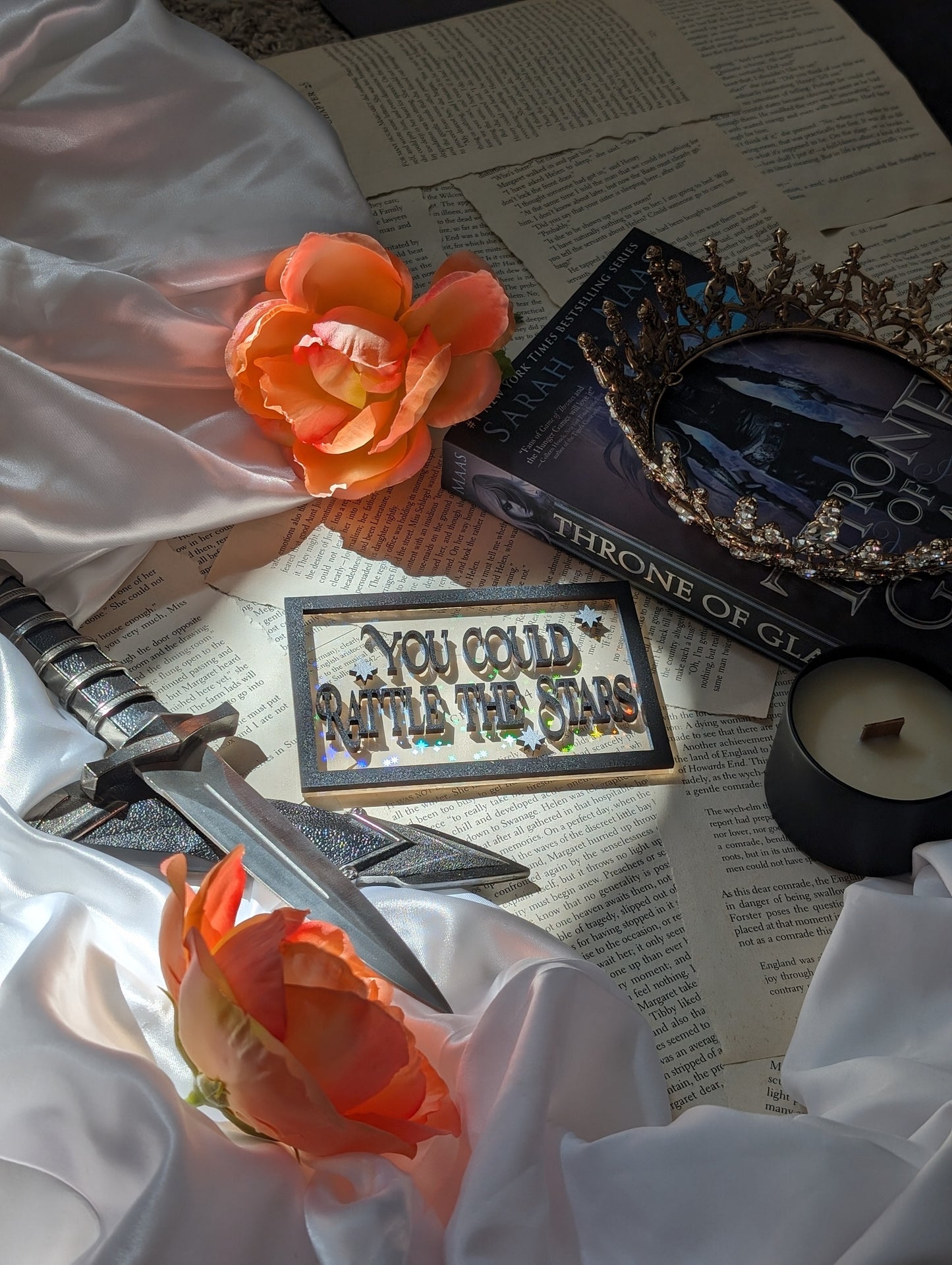 Rattle The Stars | Licensed Throne of Glass Bookshelf Sign