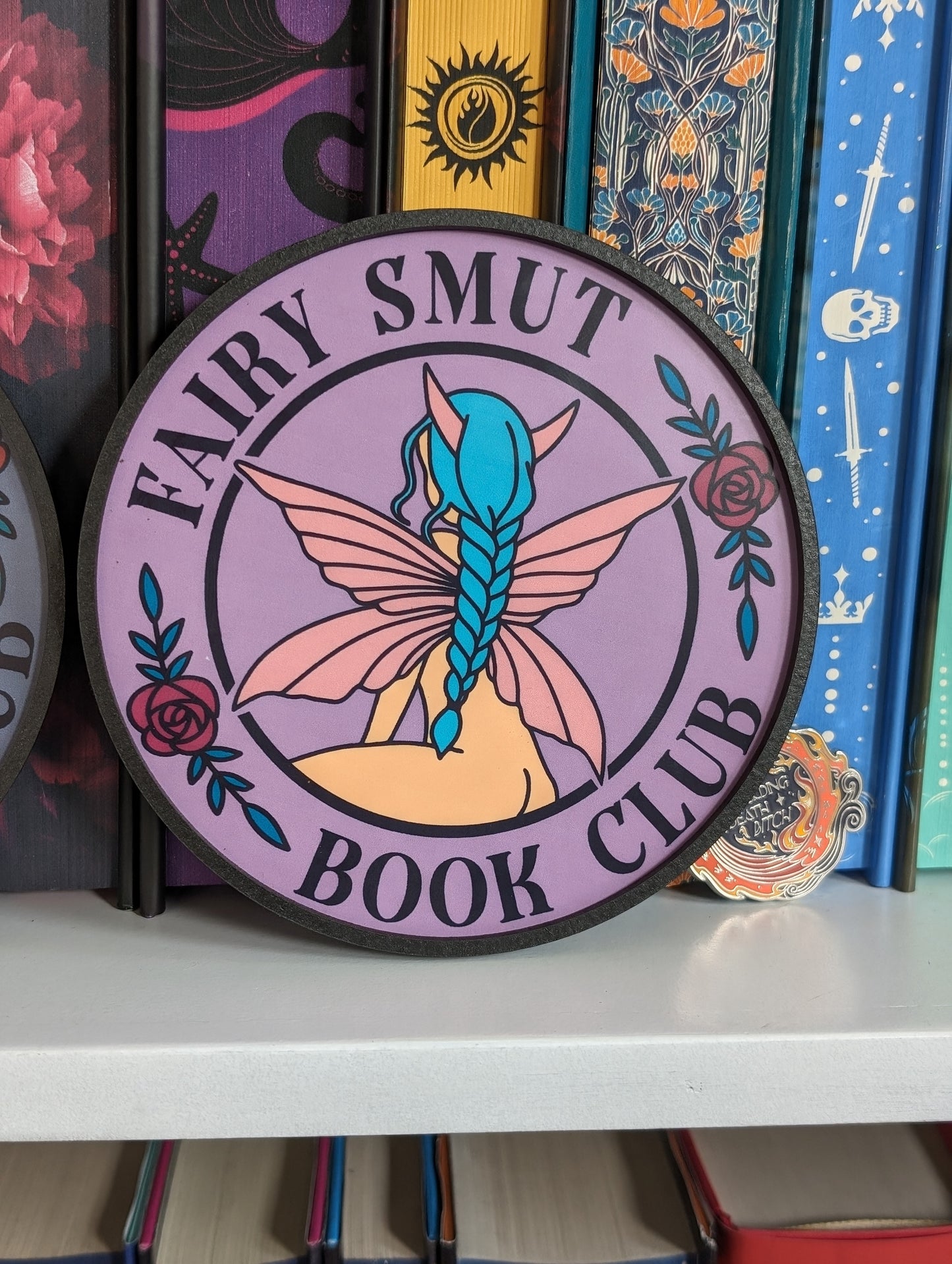 Fairy Smut Book Club | Wooden Bookshelf Sign