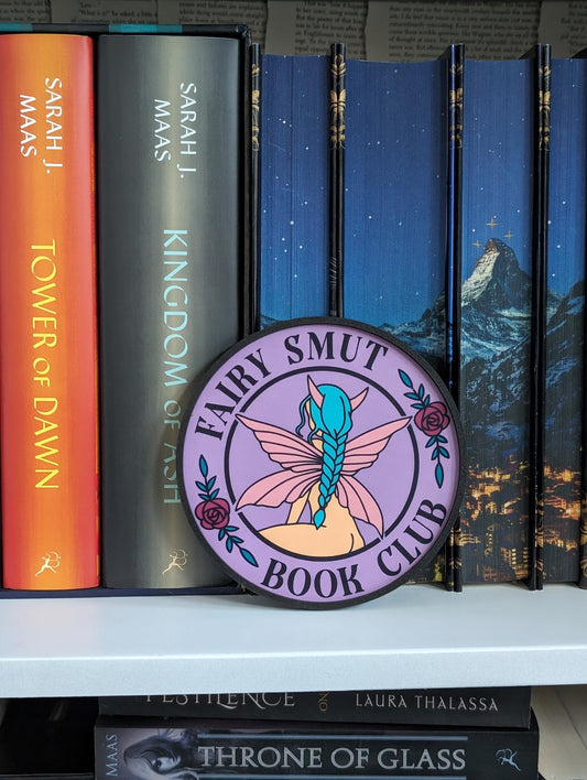 Fairy Smut Book Club | Wooden Bookshelf Sign