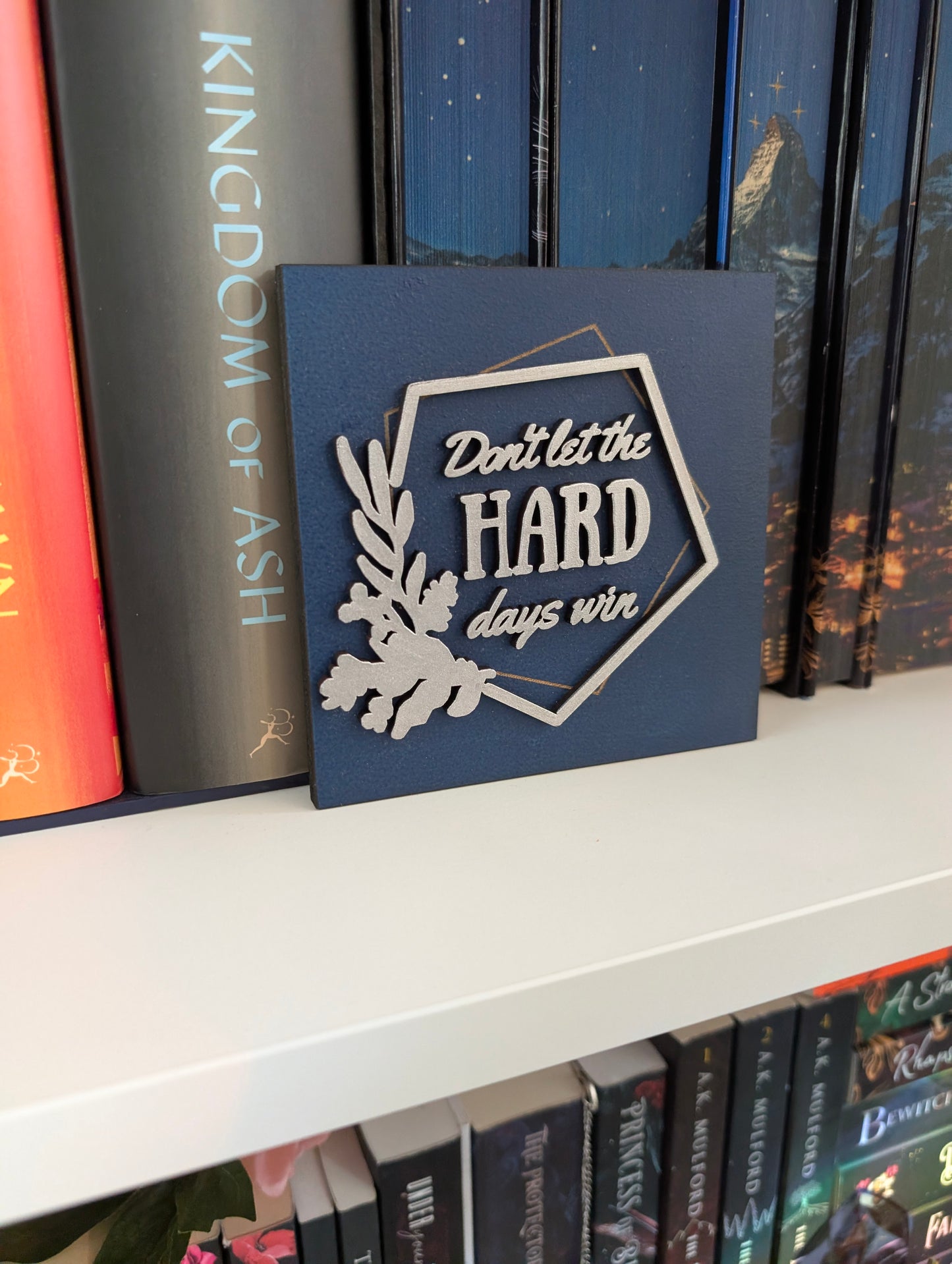 Don't let the hard days win | Licensed ACOTAR Wooden Bookshelf Sign