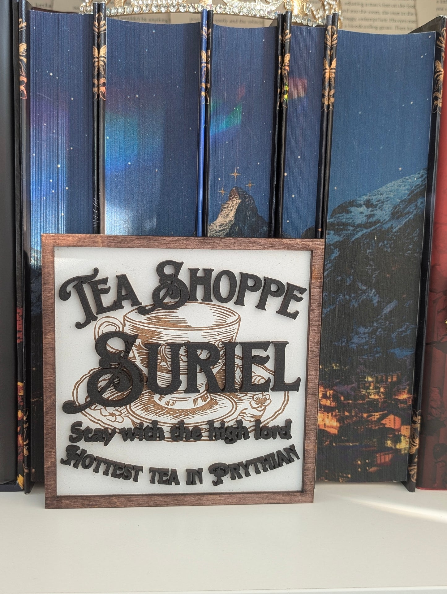 The Suriel Tea Shoppe | Licensed ACOTAR Bookshelf Sign