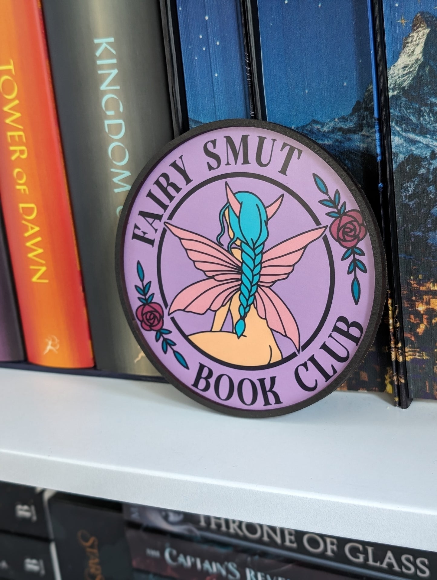 Fairy Smut Book Club | Wooden Bookshelf Sign