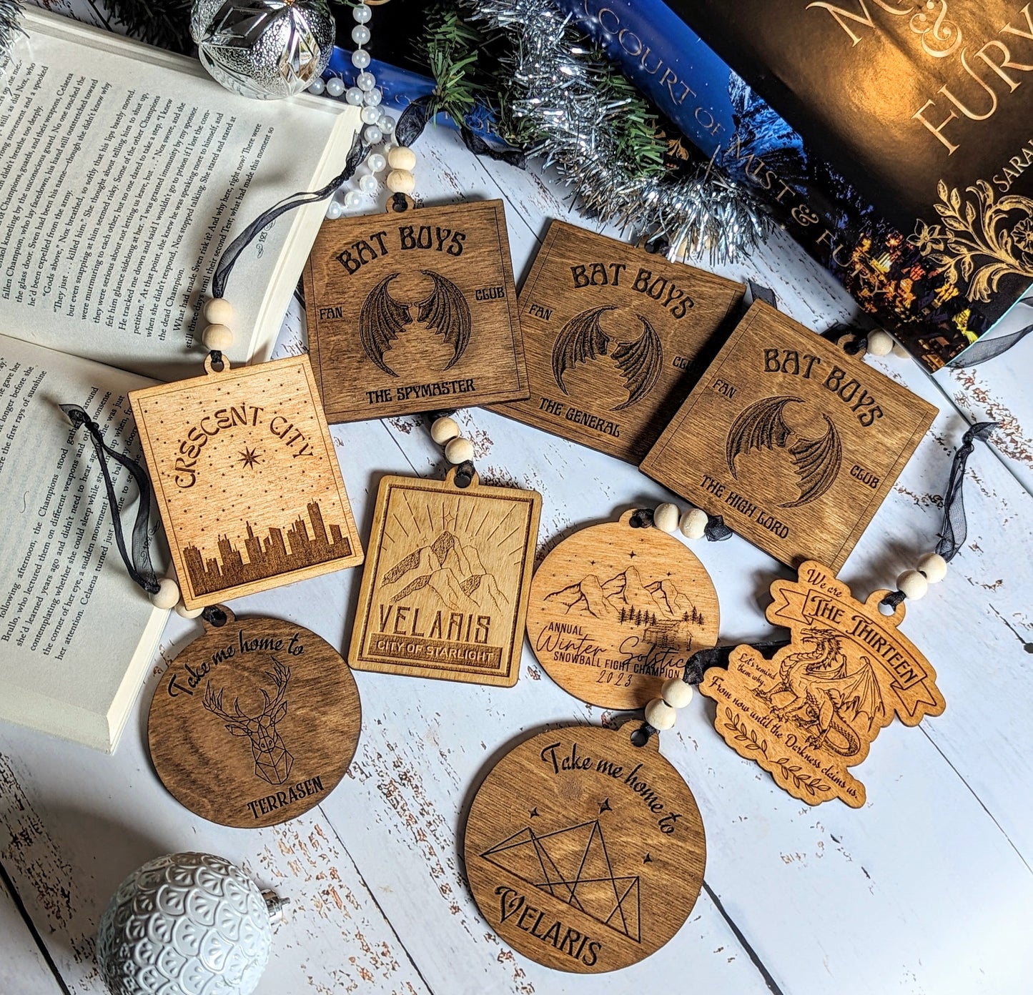 Bookish Collection Officially Licensed Christmas Holiday Ornaments - Quill & Cauldron