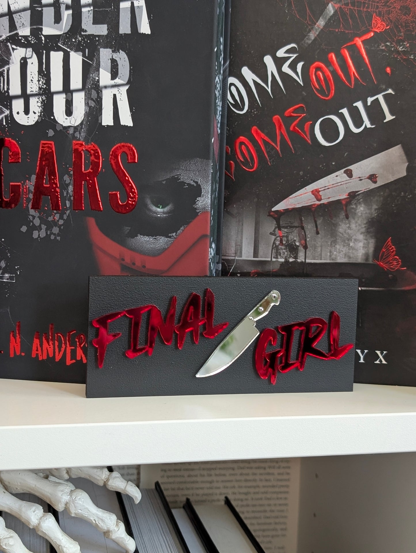 Final Girl Spooky Collection Bookshelf Sign