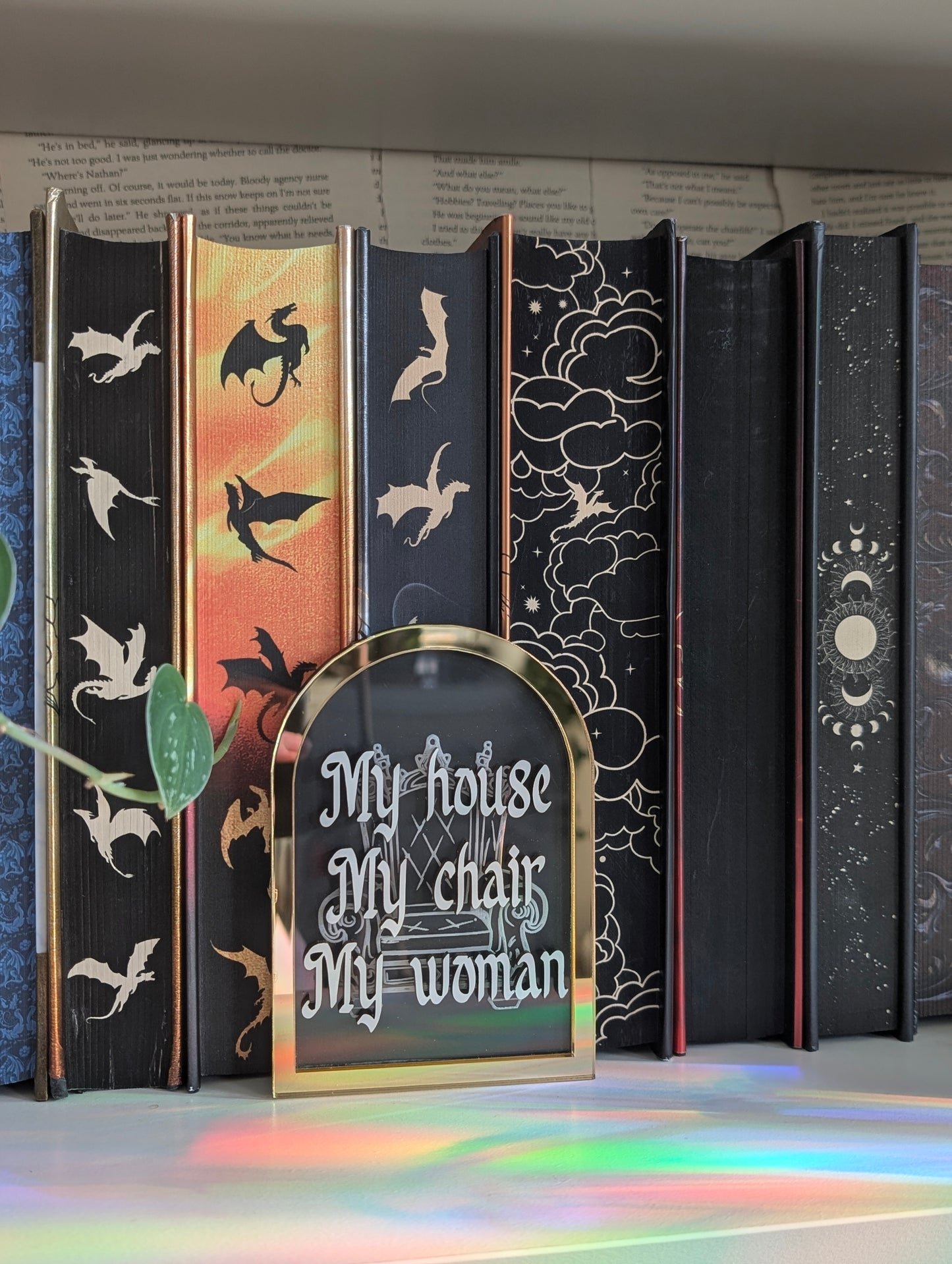 My House My Chair My Woman |  Licensed Iron Flame Bookshelf Sign