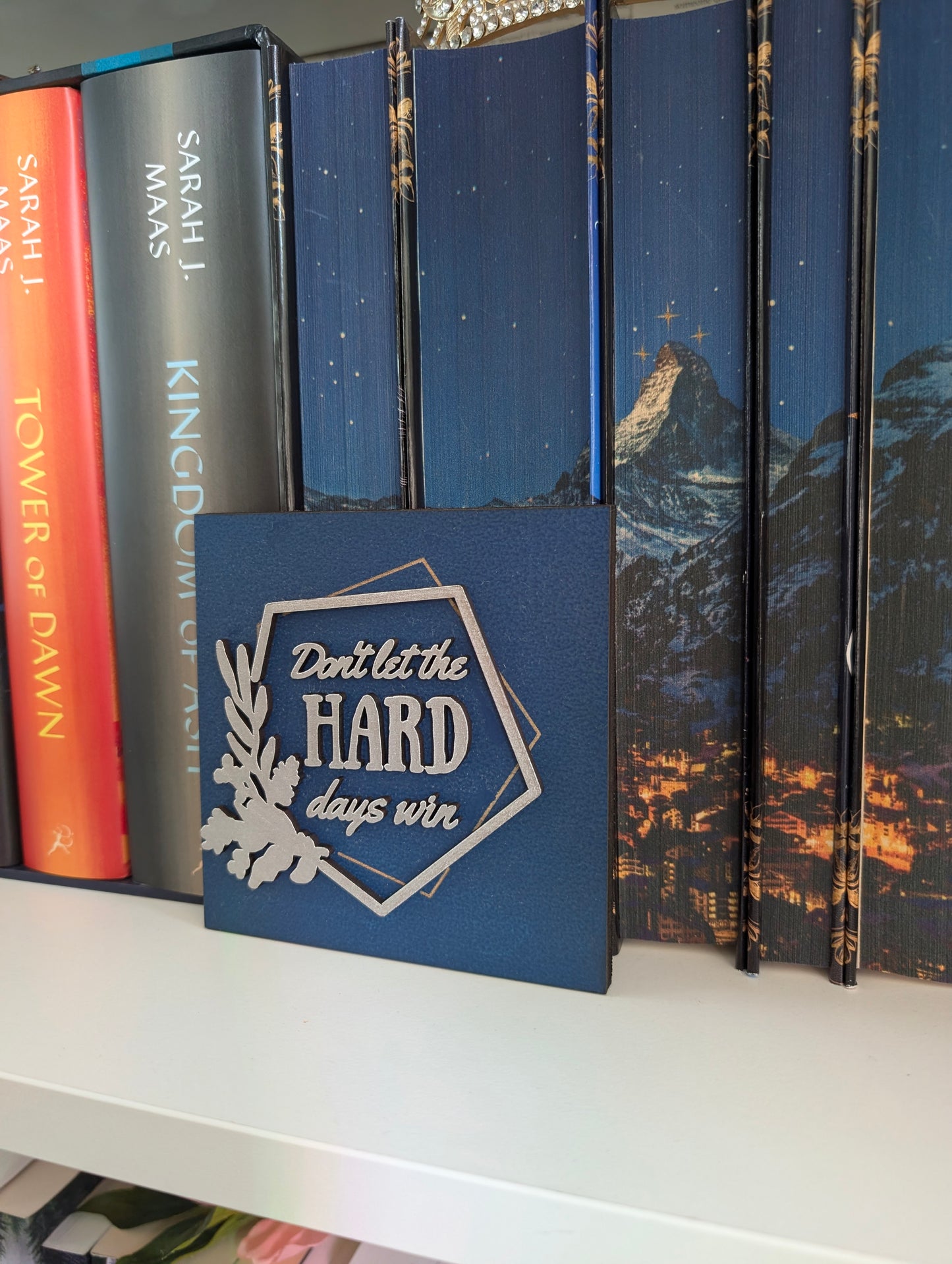 Don't let the hard days win | Licensed ACOTAR Wooden Bookshelf Sign