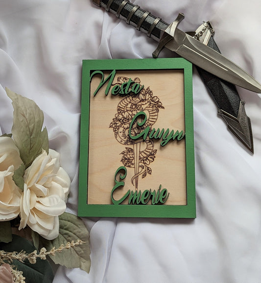 Valkyrie | Licensed ACOTAR wooden bookshelf sign - Quill & Cauldron