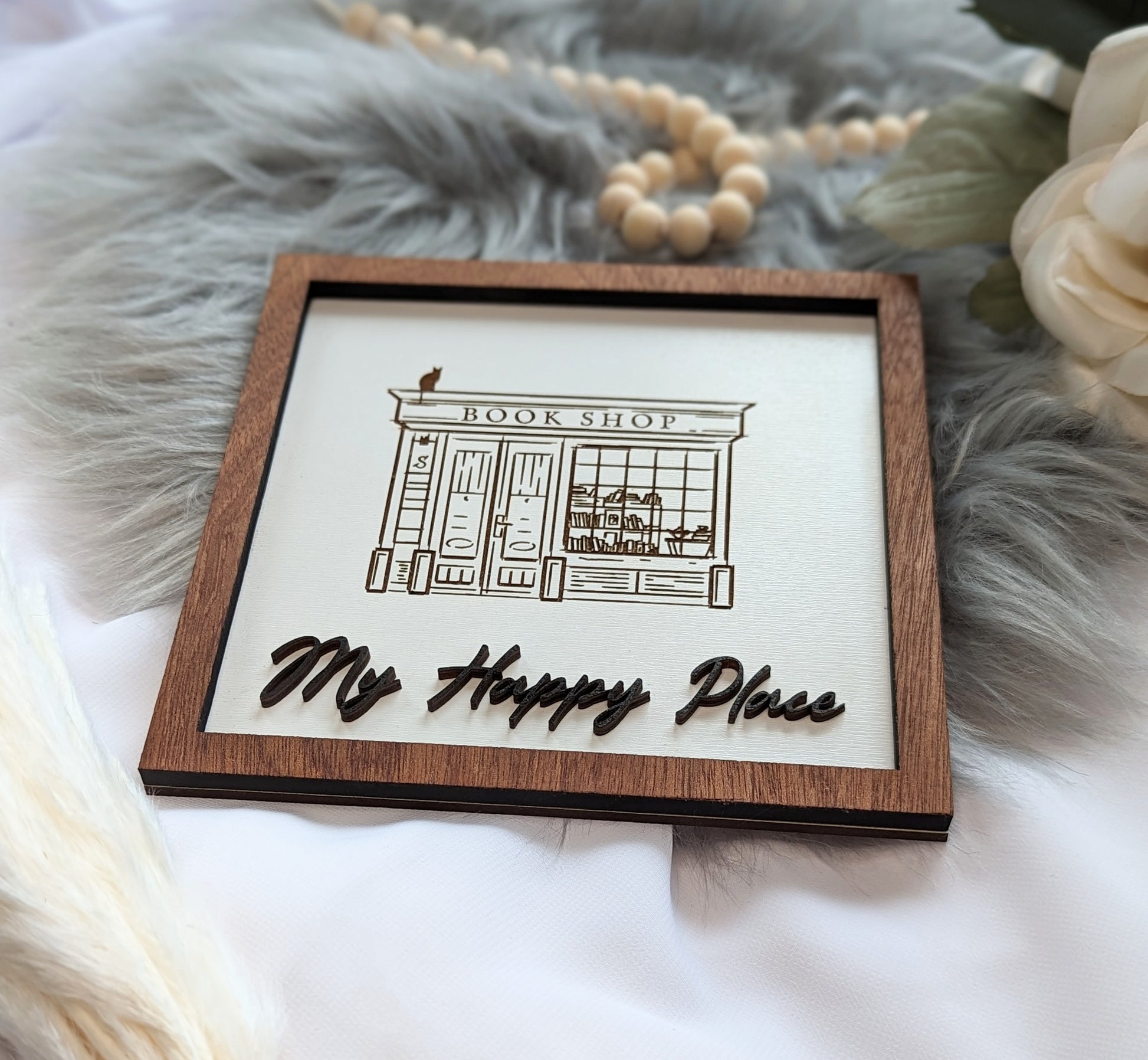 My Happy Place | Bookshelf Sign - Quill & Cauldron