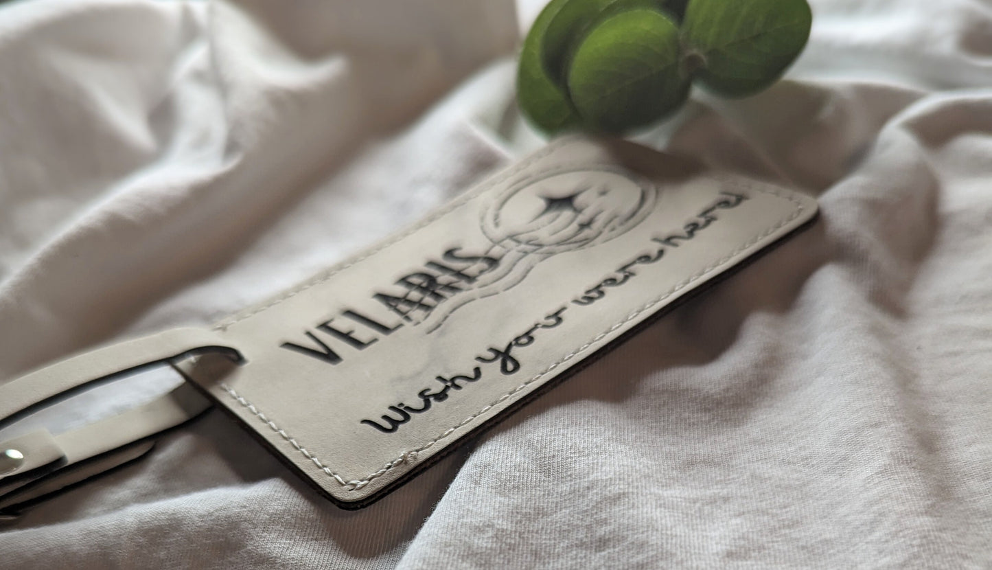 Wish you were here Velaris Post | Licensed ACOTAR leather luggage tag - Quill & Cauldron