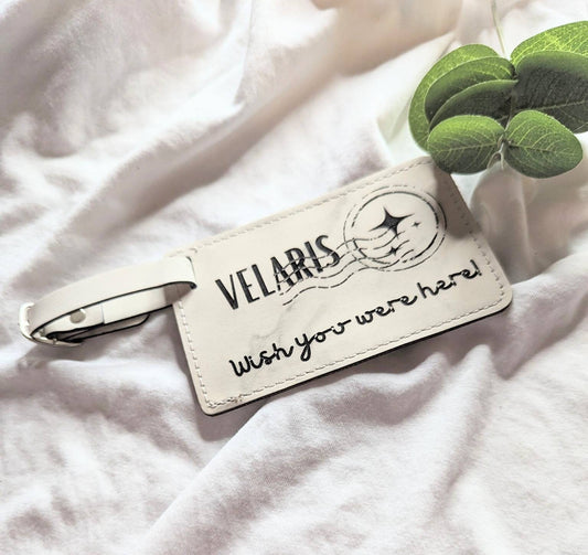 Wish you were here Velaris Post | Licensed ACOTAR leather luggage tag - Quill & Cauldron